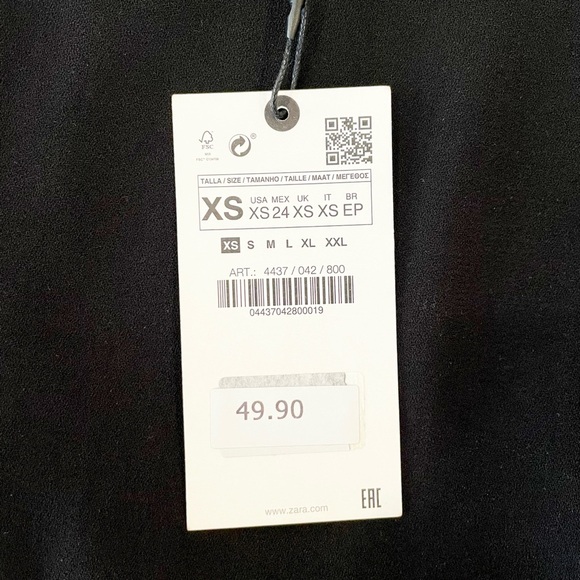 NWT Zara black pleated mini dress - Picture 7 of 10